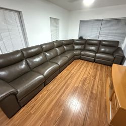 Leather Sectional Sofa Set