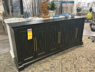 94” Black Buffet Cabinet