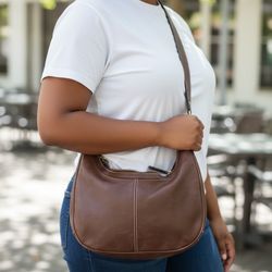 Chocolate leather coach Boho Bag