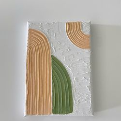 Handmade Textured Canvas Wall Art 5x7 Size Boho Arches Minimalist