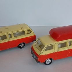 Two Vintage 1975 Tomica Hiace commuter van