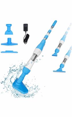 3 in 1 Cordless Rechargeable Pool Vacuum, Handheld Pool Cleaner Ideal for Spas, Hot Tubs and Small Pools for Sand and Debris (ice Blue)