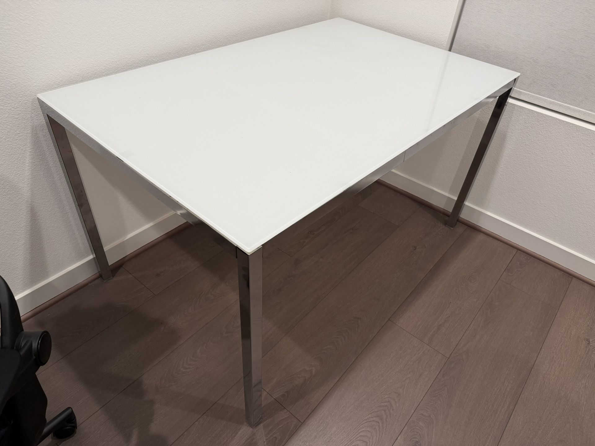 Ikea TORSBY Table Chrome Glass