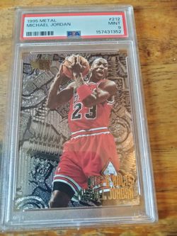 1995–96 Fleer Metal Michael Jordan #212 Nuts & Bolts PSA 9 MINT • Chicago Bulls