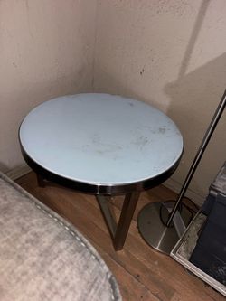 Lamp and glass table