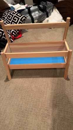 Gifting Wooden Kids Bookshelf with Blue Shelf
