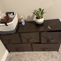 Dark Brown 6-Drawer Fabric Storage Dresser