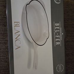 Belfer Blanca white ceramic cast iron skillet