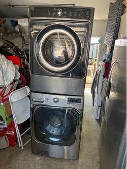 Lg and Kenmore XL capacity  Stackable or side by side  Washer and gas dryer  Excellent working condition  Heavy duty  W29 D33 H82 stacked  Washer 5.1 