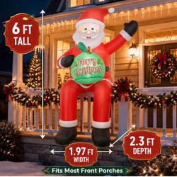 NEW 6 FT Inflatable Santa Claus Christmas Decoration