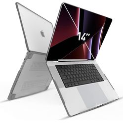 Workcase Compatible for MacBook Pro 14 Inch Case Model A2 2022 Release - Durable TPU & Plastic Hard Shell Protector Case Against Fingerprints 