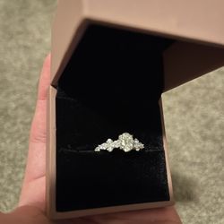 925 Silver VVS1 Moissanite Engagement Ring 