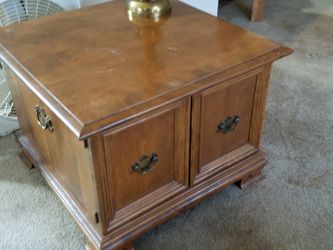 Large wooden, vintage end table/coffee table