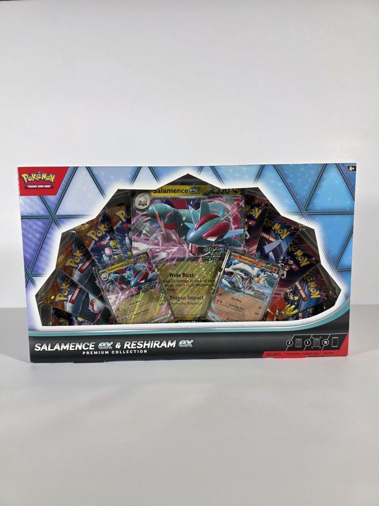 NEW Pokémon Salamence EX & Reshiram EX Premium Collection Box