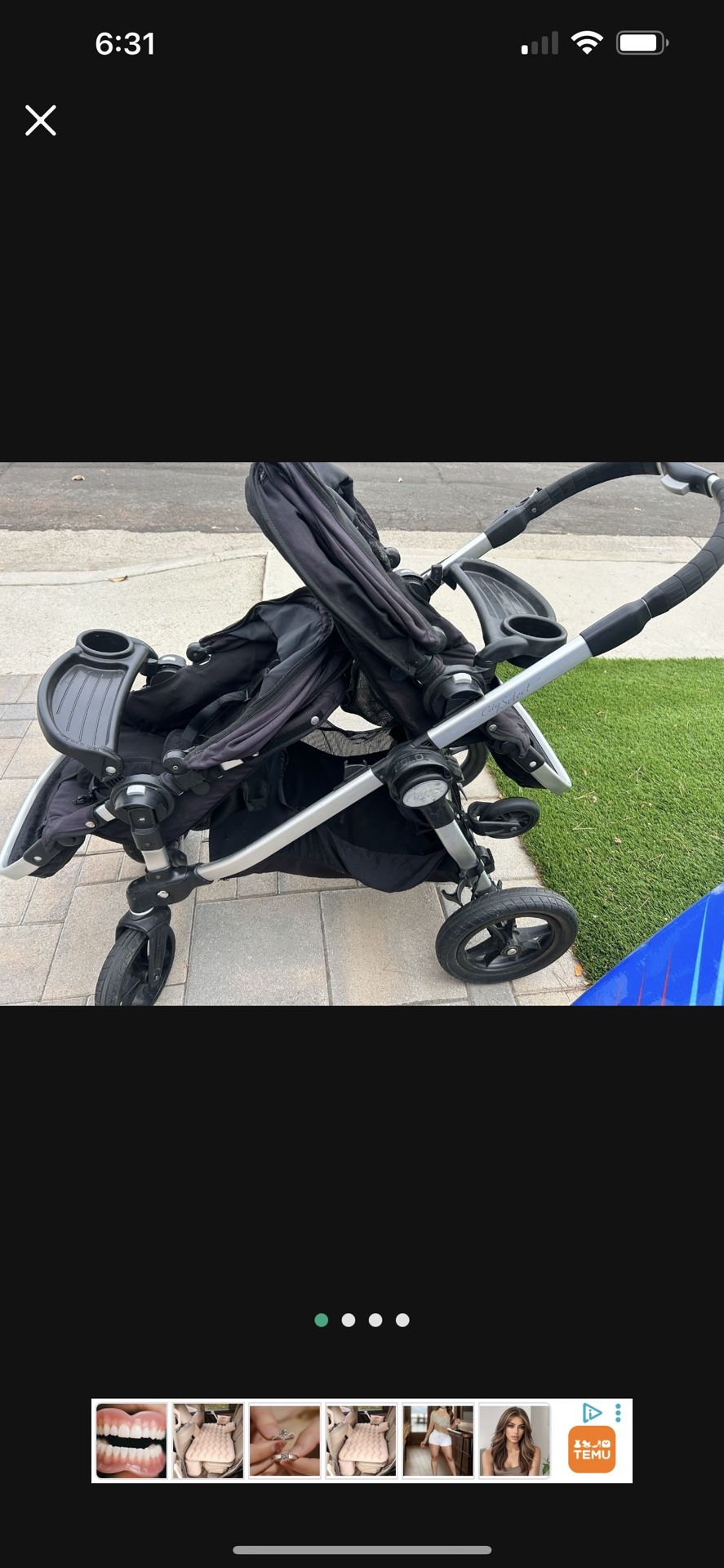 City Select Double Stroller With Skateboard Attached