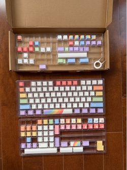 159 Keys PBT OEM Profile Keycaps Set, Rainbow Keycaps for Mechanical Keyboard