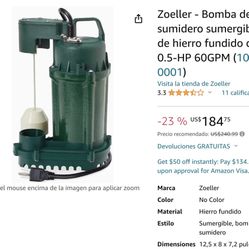 exelente bomba de utilidad de 1/2 go nueva $85 