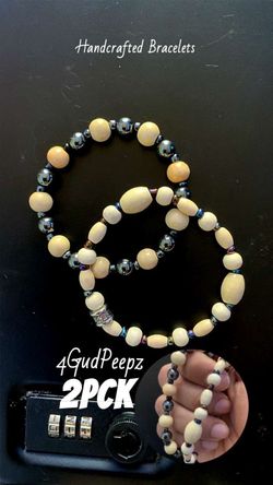 #011- 8 mm and 2 mm handcrafted beaded bracelet,