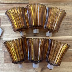 Amber Glass Candle Holders