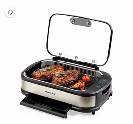 PowerXL| 400 PowerXL Smokeless Grill Plus with Tempered Glass Lid and Turbo Speed Smoke Extractor Technology