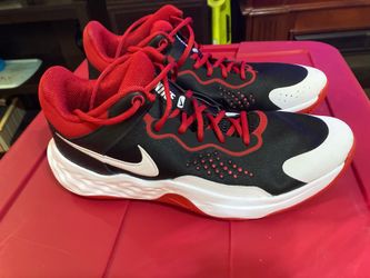 Nike Fly By Mid 3 Basketball Shoes Mens Size 12 Black/White/Gym Red - - $20