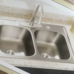 Double bowl drop-in kitchen sink  Brand New 