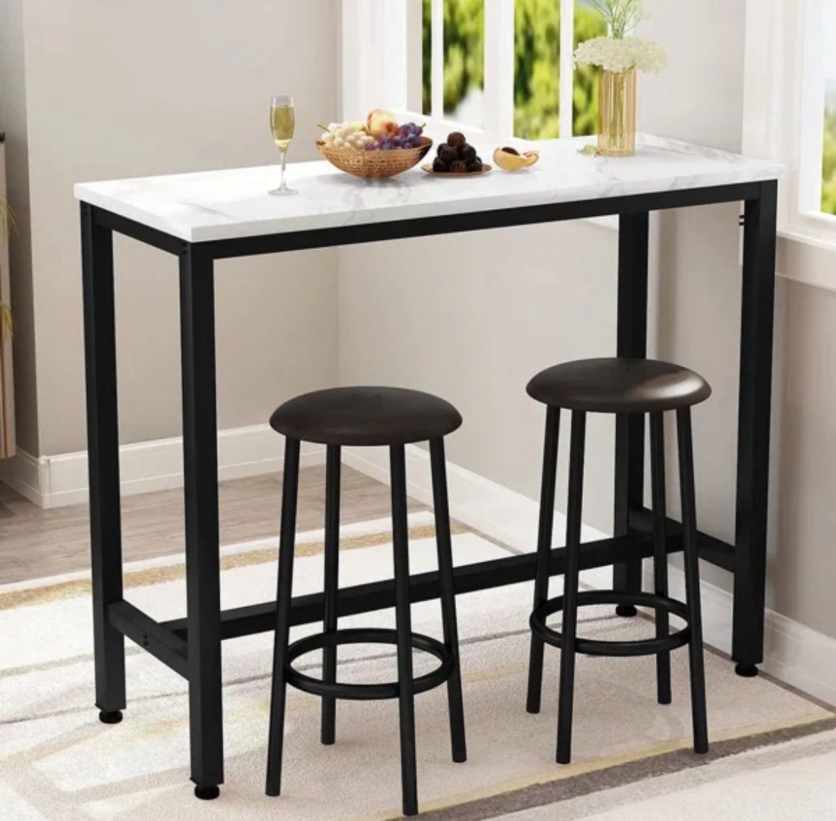 3 Piece Dining Bar Table Set 