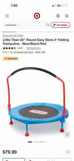Little Tikes 3' Folding Trampoline Blue/Black/Red