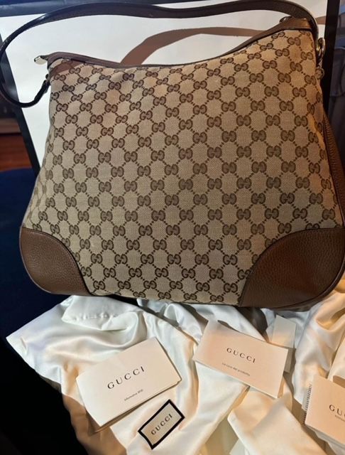 Gucci Hobo Beige and Brown Women's Shoulder Bag