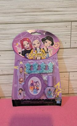 Kids Kpop Demon Hunters Huntrix Girls Nail Manicure Kit
