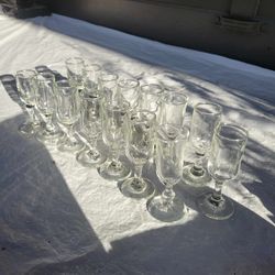 15 Glass Shot Glasses Or Taper Candle Holders
