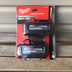 2pk Milwaukee M18 HIGH OUTPUT Batteries 6.0.  Brand NEW.  NUEVO.