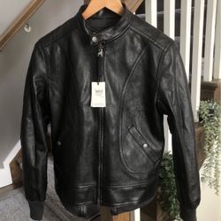 Coach X Champion Reversible Lamb Leather Jacket Size 44 MSRP $1250 Brand New