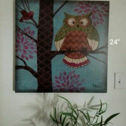 Owl Frame Hand Painted.