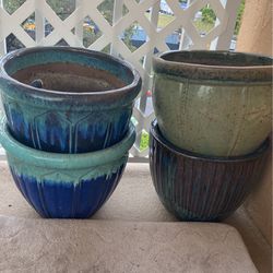 12” Wide Ceramic Pots 12” Deep