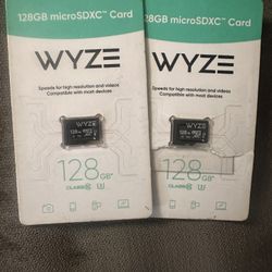 2 Wyze 128 GB Micro SDXC Cards 