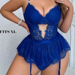Women Lingerie Set Naughty Lace Bodysuit High Waisted