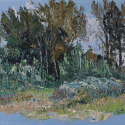 Paint. Canvas. Oil. 20/30 inch. Price $200