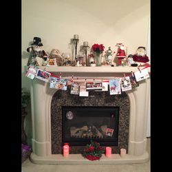 Fireplace - Electric with heat/fan blower. large mantle (no flame - see below). 