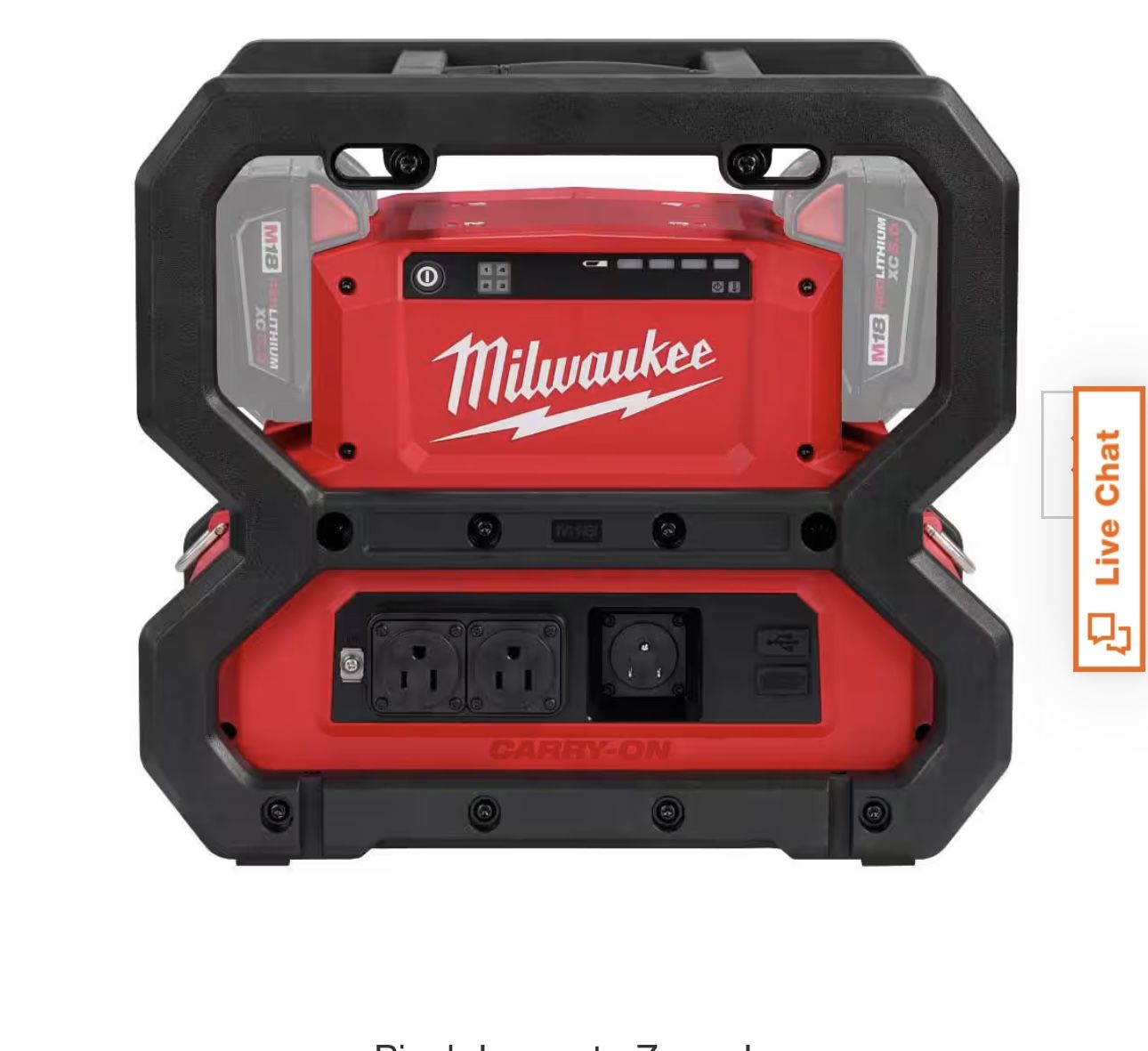 Milwaukee M18 Cordless 3600-Watt/1800-Watt Battery Powered Power Supply