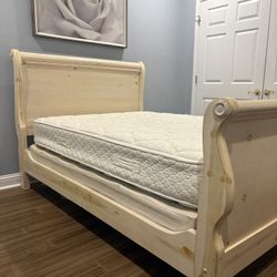 Full Size Bed with Frame, Mattress, Box