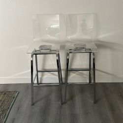 Clear Barstool Chairs (set of 2)