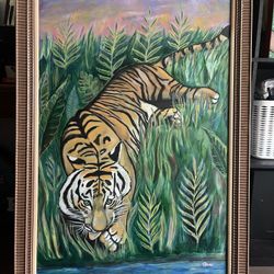 Tiger Painting In Frame 