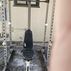 Squat Rack And Adjustable Bench 