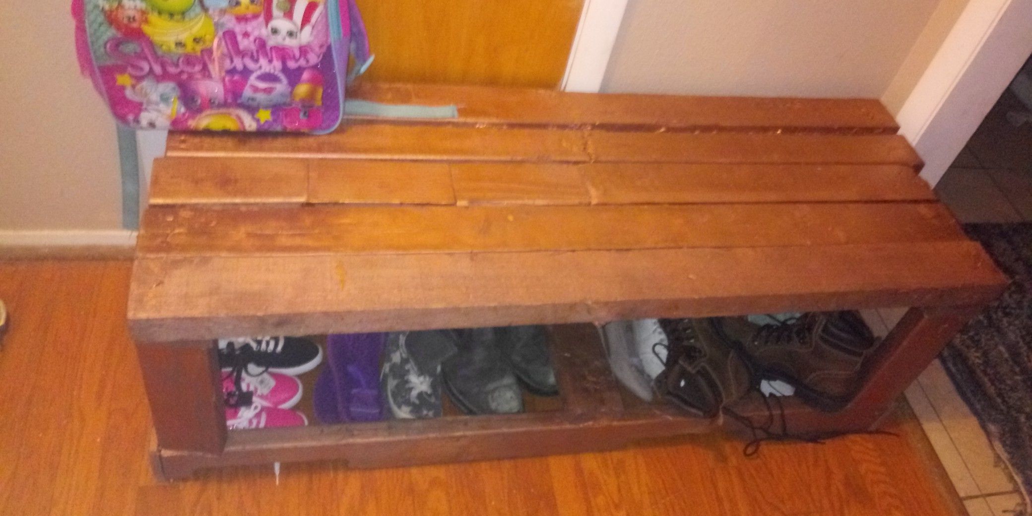 Handmade entryway bench