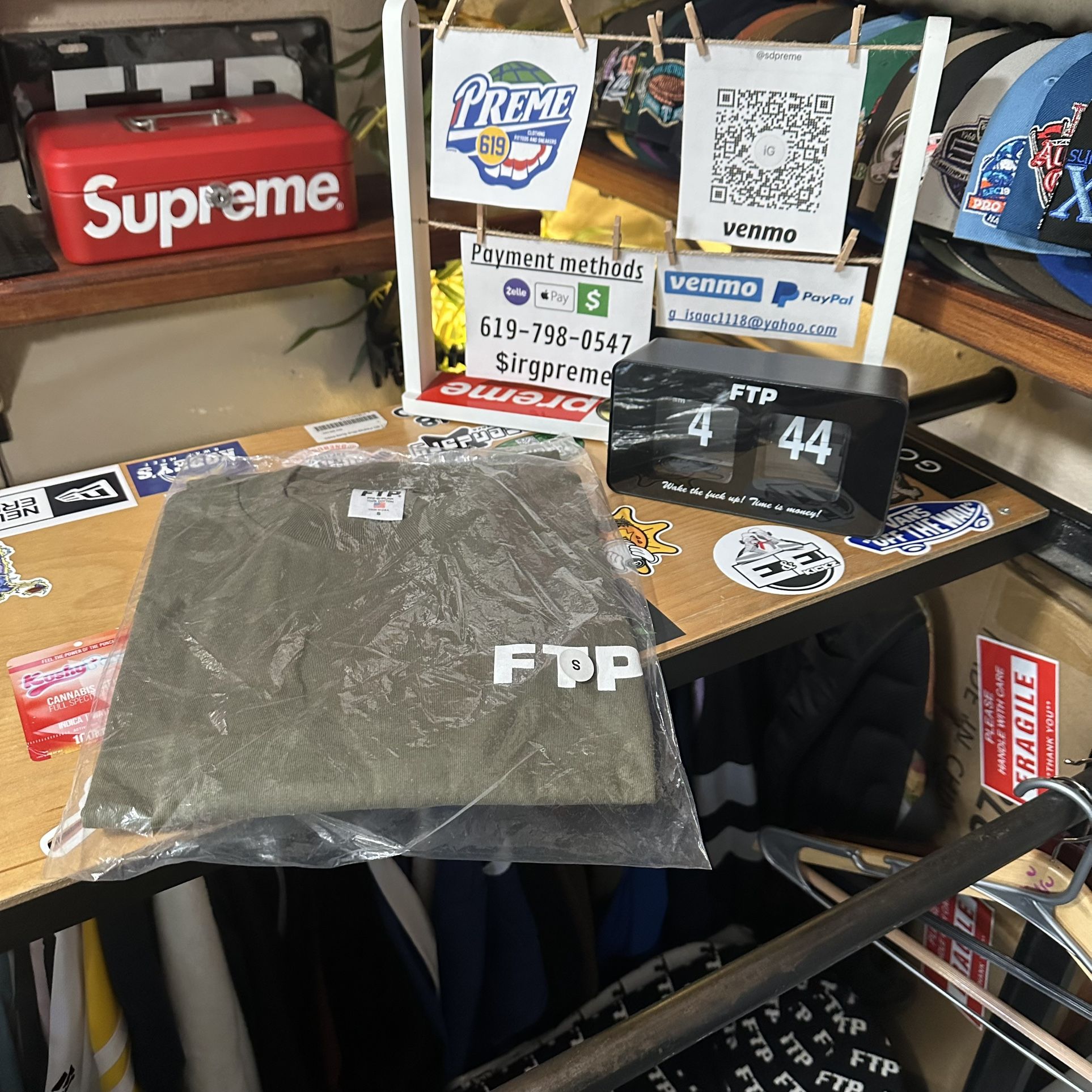 Ftp front/back logo long sleeve tee( Olive ) S