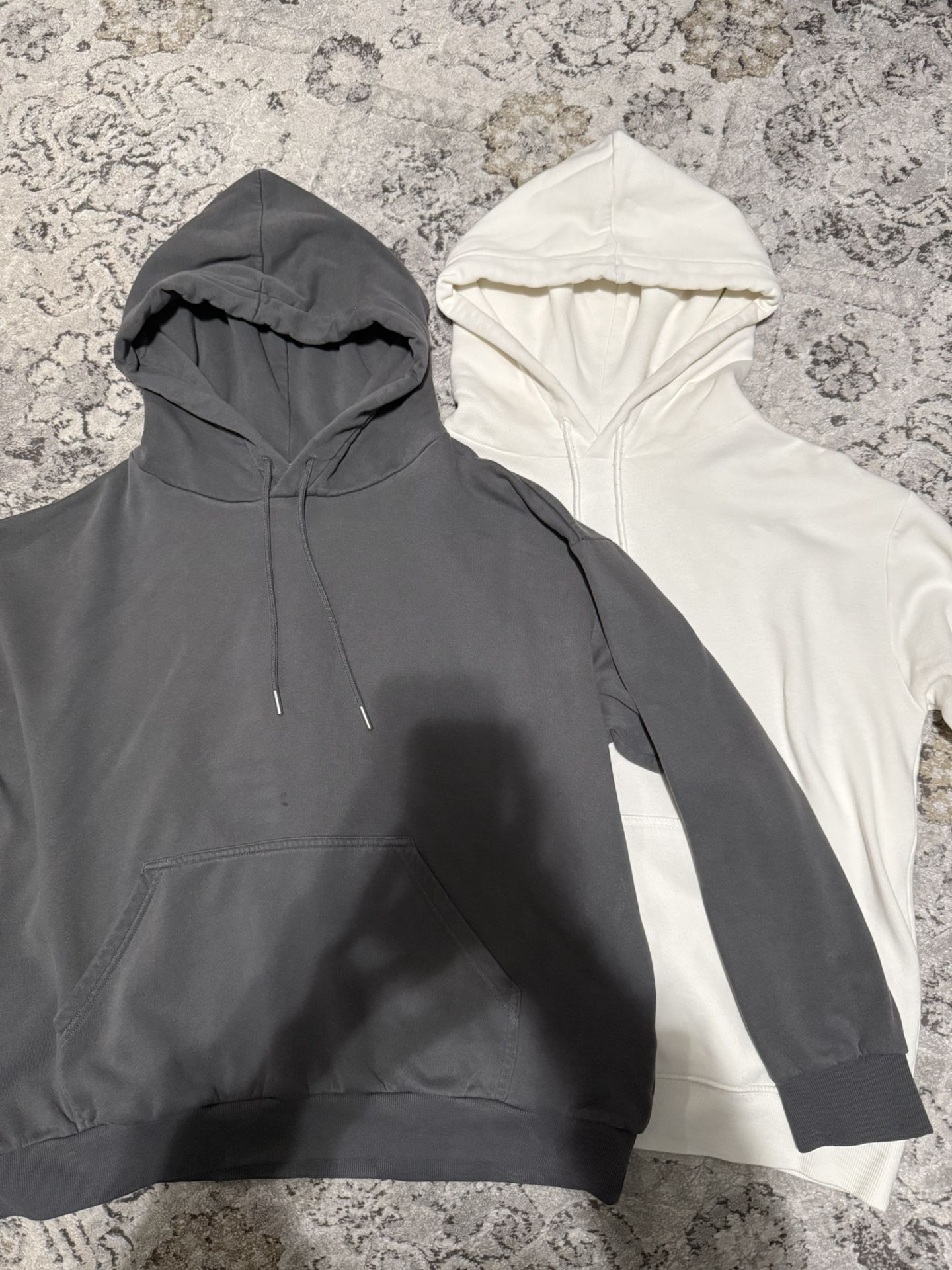 h&m medium grey and white hoodies