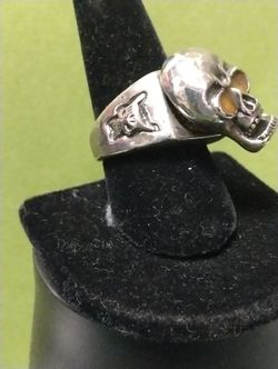 Vintage Skull Sterling Ring Secret Spot
