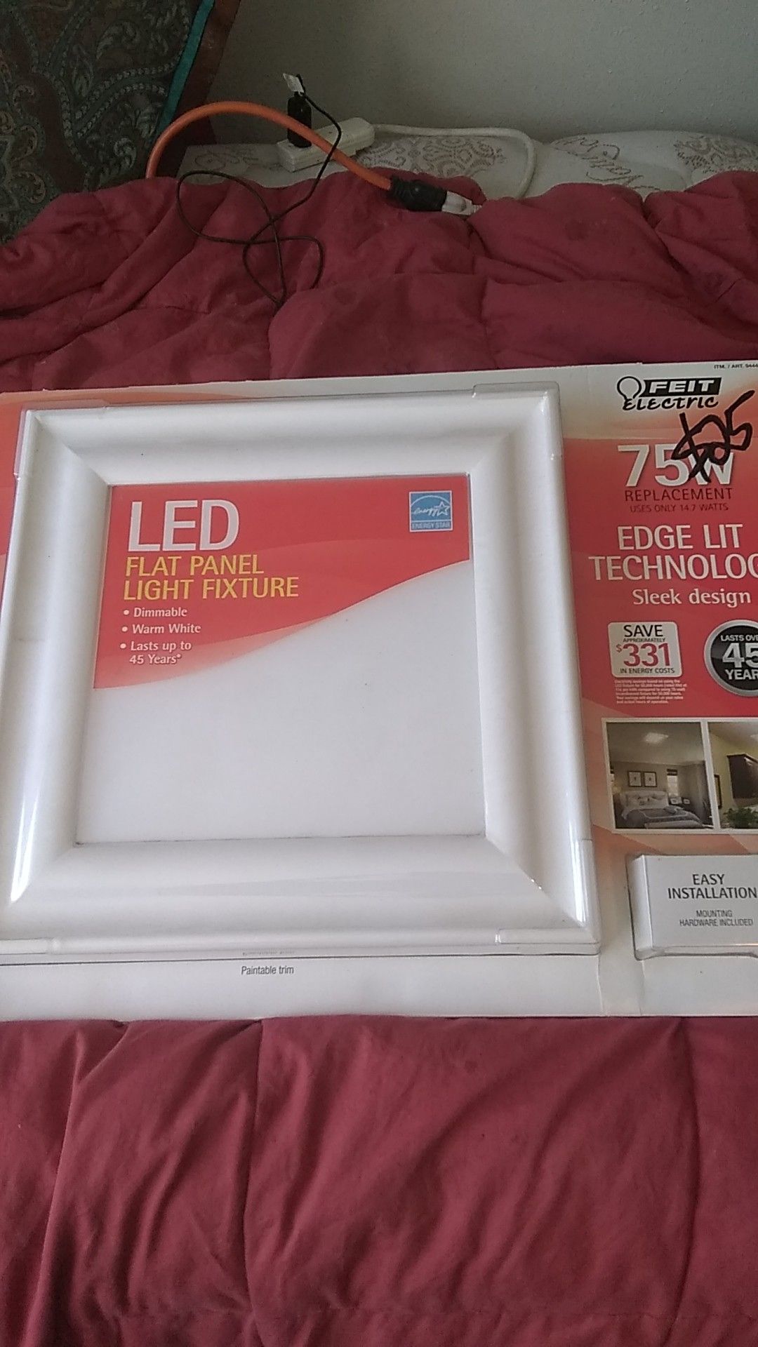 Feit led flat panel light fixture
