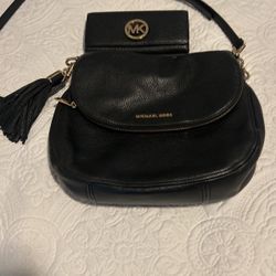 black vintage mk purse and wallet set .